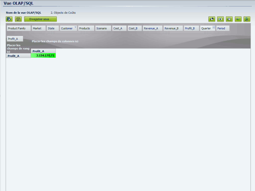 MyABCM Express / MyABCM Enterprise - Vue OLAP/SQL